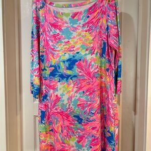 Lilly Pulitzer Pink and Blue Long Sleeve Sophie Dress
